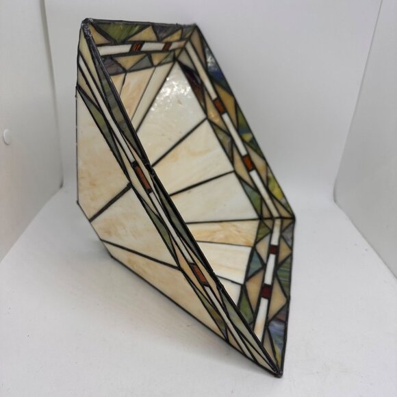 Vintage Tiffany Style Mission Lamp Shade stained Glass 10.5" Square - Picture 11 of 14